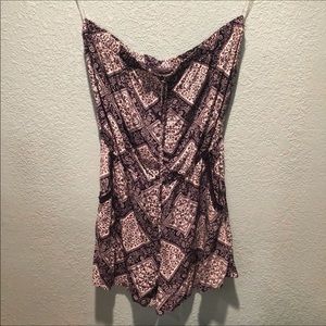 Strapless Patterned Romper Tank